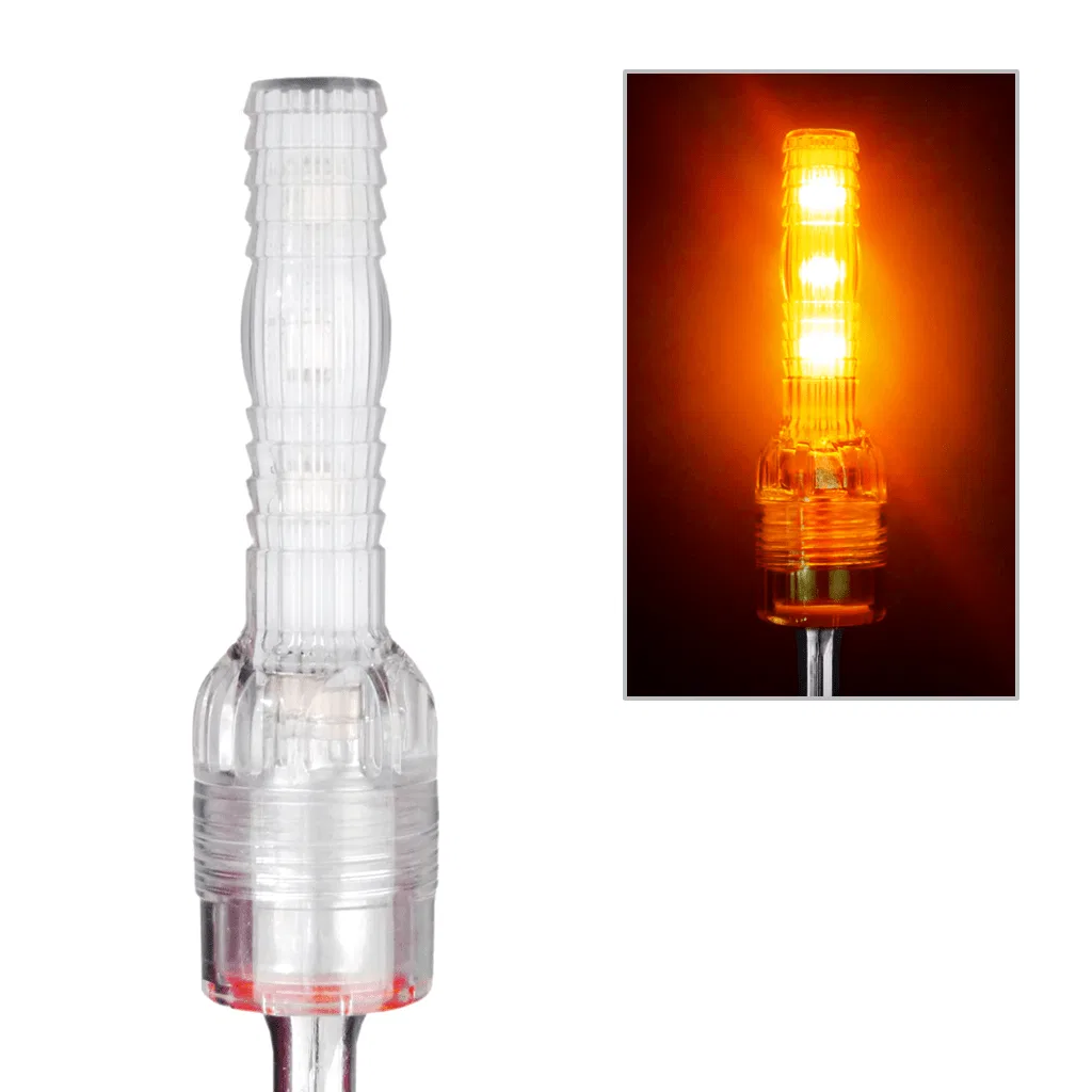 SC4-CA – DRIVER IND. Warning Whip Light, Single Color Amber LED Bulb Constant Mode High Profile Safely Functions From...
